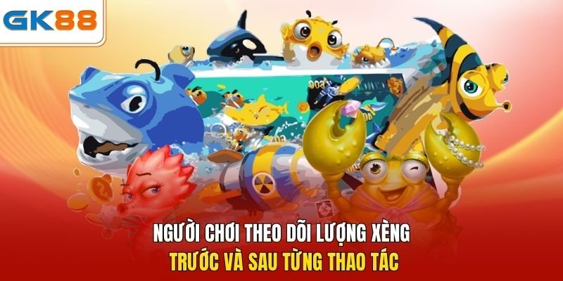 Người chơi theo dõi lượng xèng trước và sau từng thao tác